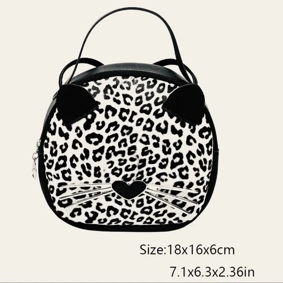 1 LEFT! Mini Leopard Print Cat Purse - Picture 3 of 5